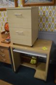 Computer Desk and Two Drawer Filing Cabinet