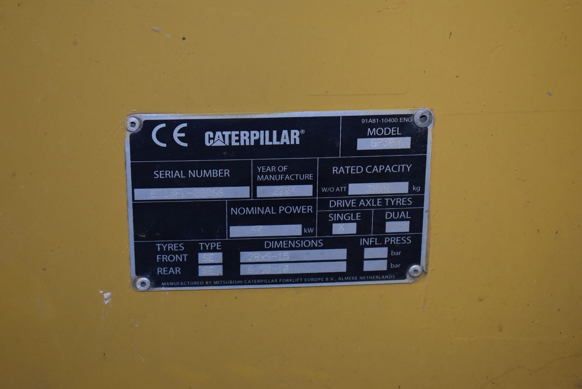 *Caterpillar Model GP30N LPG Forklift Truck - Collection by Appointment - Image 2 of 3