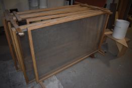 *Six Oak Framed Perspex Screens (Only Three have Plastic Perspex) - 100cm H x 161cm W