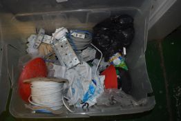 *Tub of Various Electrical Items Including Backboxes, Trips, Cable, etc.