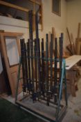 *Rack Containing Eleven Pairs of Sash Clamps 4-6ft