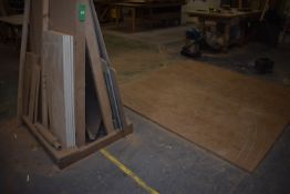 *Two Sheets of 8x4 MDF, and a A-Frame Containing Assorted MDF, Softwood, Faced Chipboard, etc.