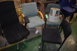 *Four Assorted Chairs and a Kick Stool