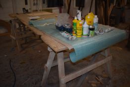 *Pair of Joiner’s Trestles, 8x4 MDF Sheet and Assorted Wood Glues and Adhesives
