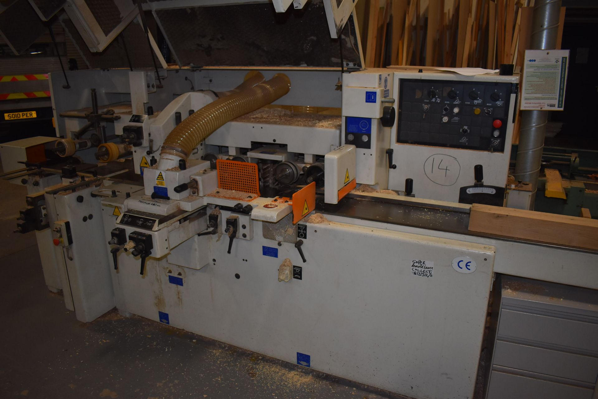 *SCM Compact 23K Five Head Moulder Planer With Spiral Block & Cabinet Containing Associated Tooling - Image 2 of 3