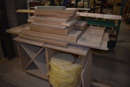 *Assorted Work in Progress Including Oak Faced MDF Machined Panels, Part Built Cabinet, Roll of