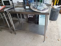 * S/S table with undershelf - 1200w x 700d x 920h