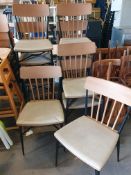 * 6 x spindle back chairs with fabric pads