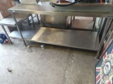 * S/S table with applience shelf and undershelf - 2100w x 700d x 900h