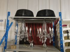 * 2 x chandeliers with black shades