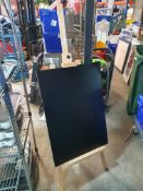 * easel with chalk board
