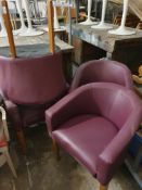 * 4 x purple tub chairs