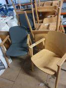 * 10 x chairs - 4 x grey pads, 6 x wooden frame