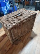 * Wicker basket with lid