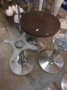 * 3 x side table height table bases - 1 with top