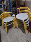 * 7 x grey and yellow chairs