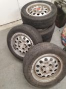 Set of 5 Peugeot 205 1.6 GTI pepper pot alloys and tyres