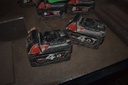 *Two Milwaukee Red Lithium M18 4.0ah Batteries