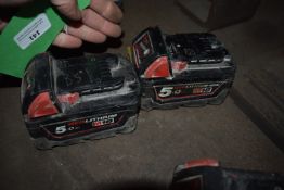 *Two Milwaukee Red Lithium M18 5.0ah Batteries