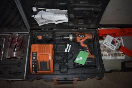 *AEG Cordless Drill with Spare Battery, Charger, and Carry Case