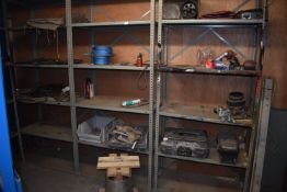 *Contents of Shelving to Include Welding Earth Cables, Polypropylene Rope, Shackles, Gate Hingers,