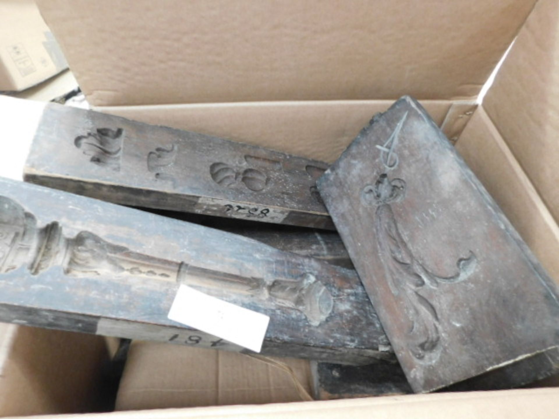 * Box of Wood Plaster Moulds