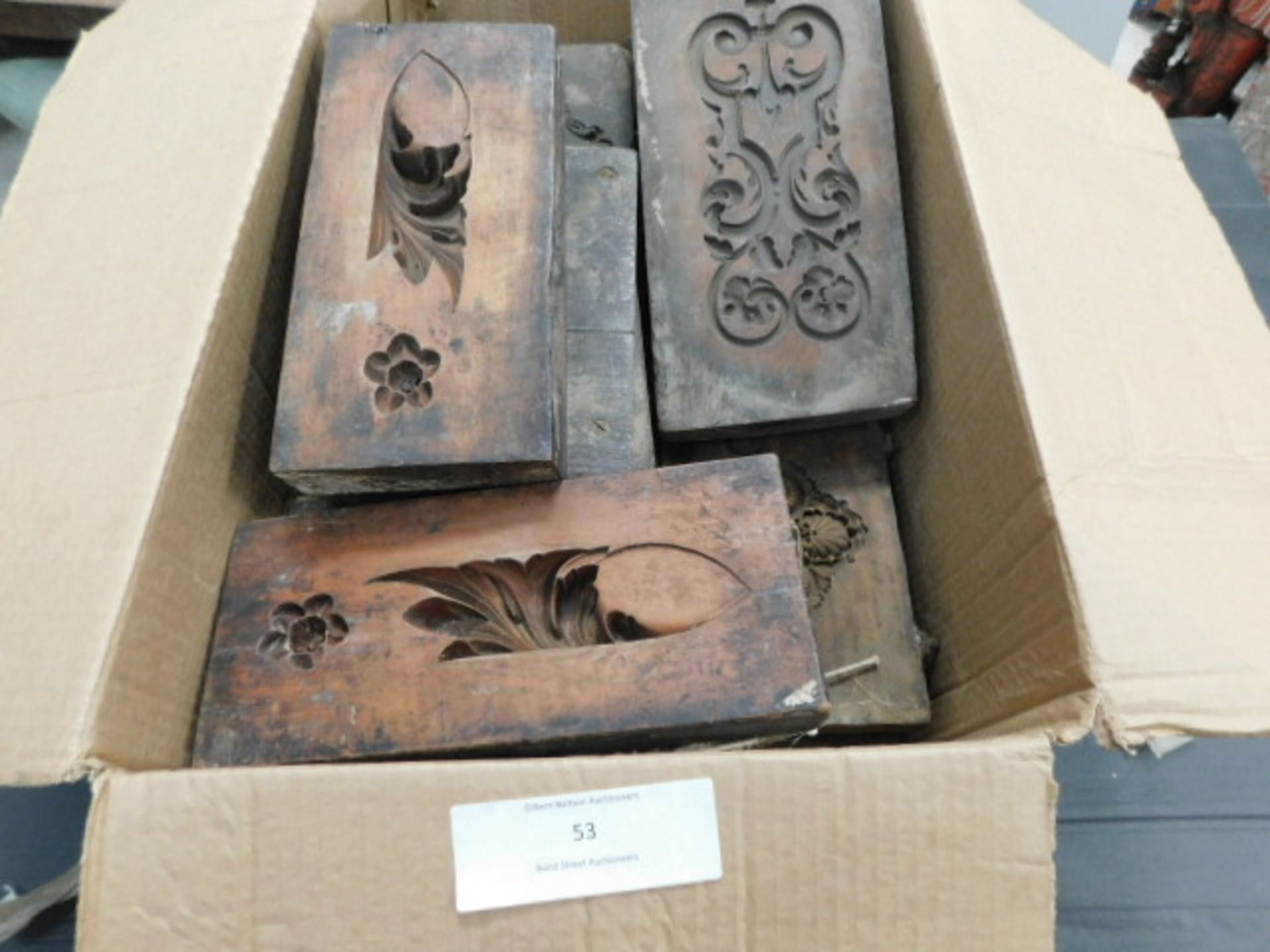 * Box of Wood Plaster Moulds