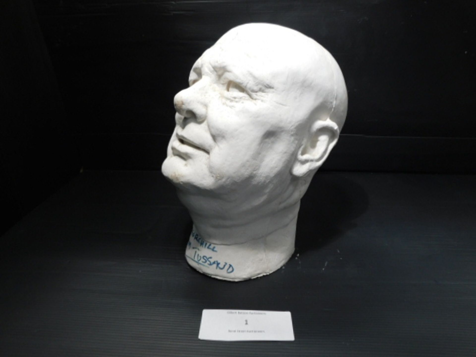 * Plaster Head Cast Marked "Churchill Madame Tussaud" - Image 2 of 2