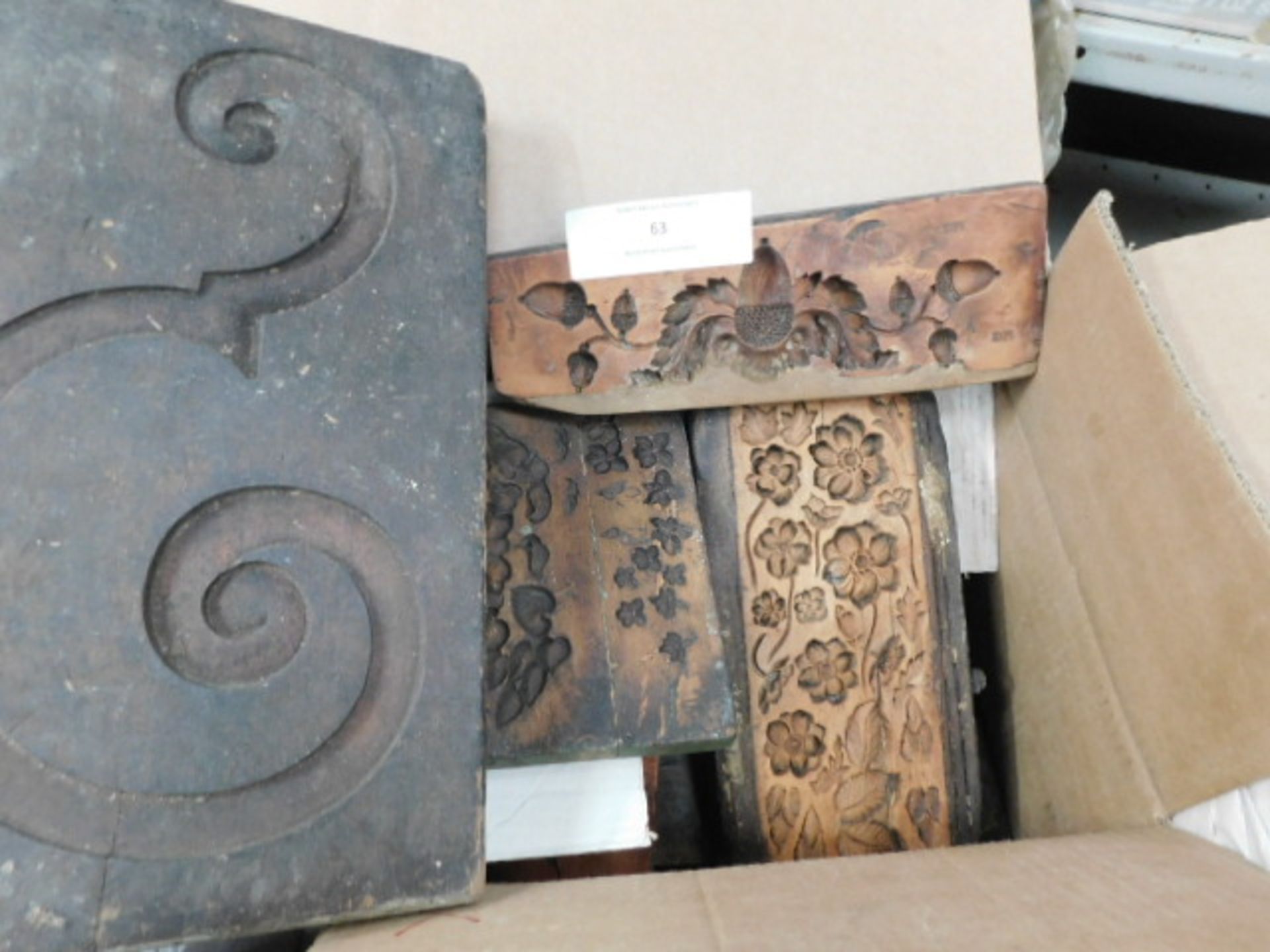 * Box of Wood Plaster Moulds