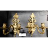 *Pair Brass candleholders