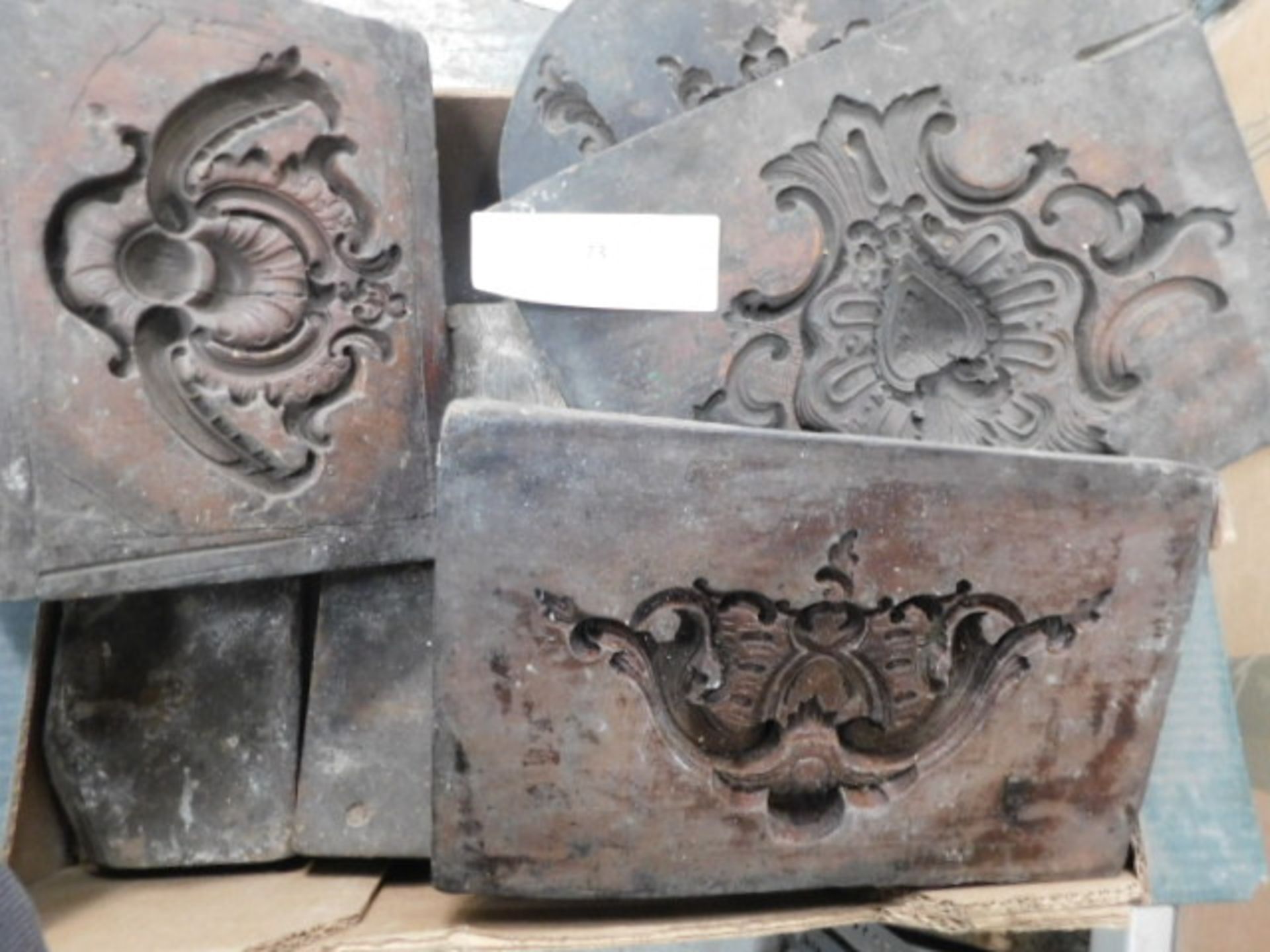 * Box of Wood Plaster Moulds