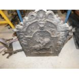 *Cast Iron fireback featuring Horse and Rider