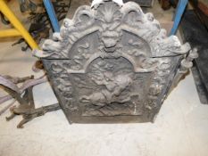 *Cast Iron fireback featuring Horse and Rider