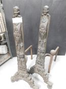 * Pair Bronze fronted Firegrate Stands