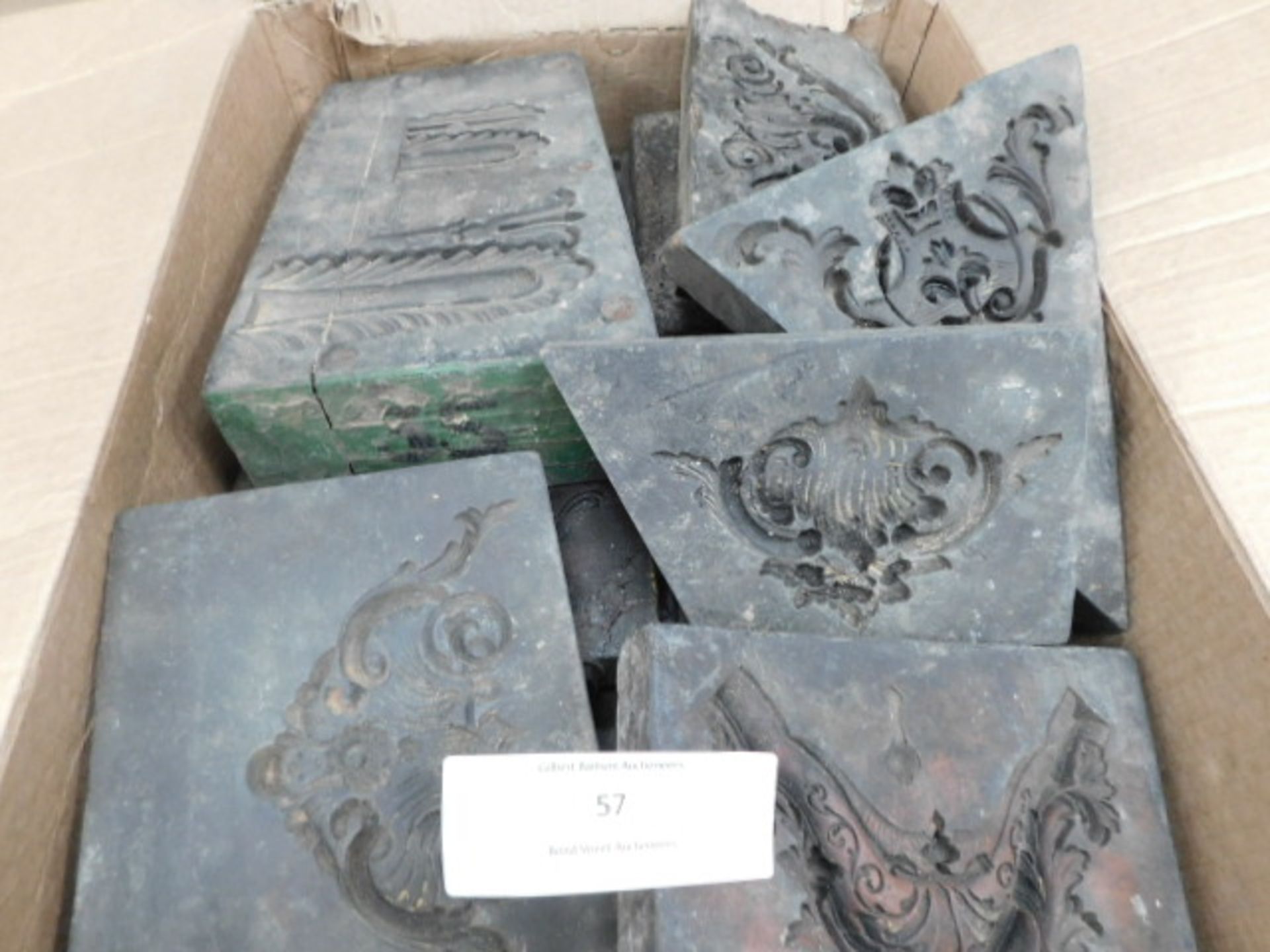 * Box of Wood Plaster Moulds