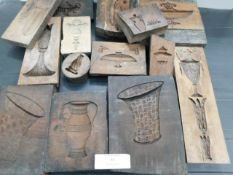 * Box of Wood Plaster Moulds