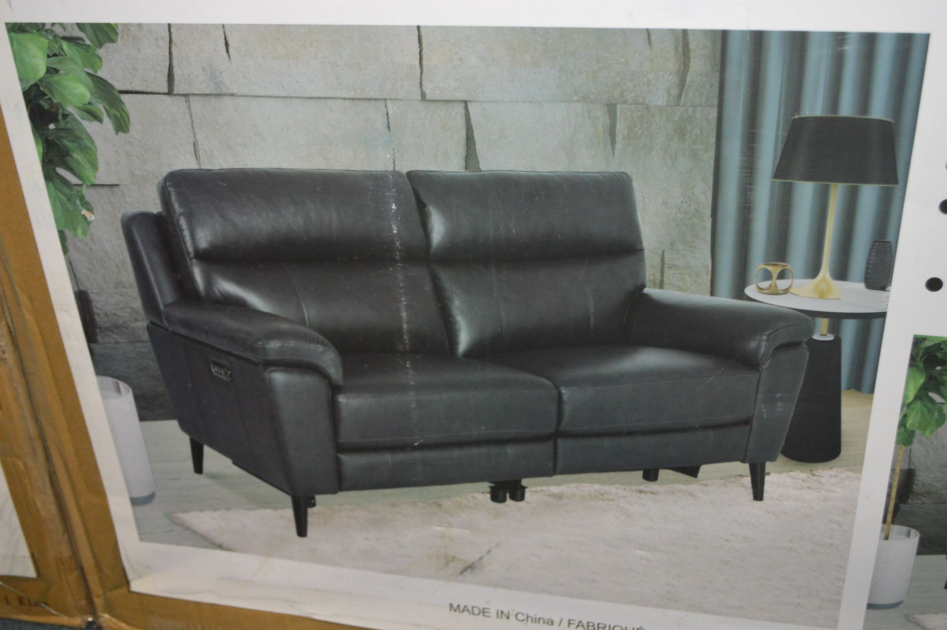 *Leather Two Seat Power Recliner (in three boxes) - Image 2 of 2