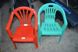 Two Children's Stacking Chairs