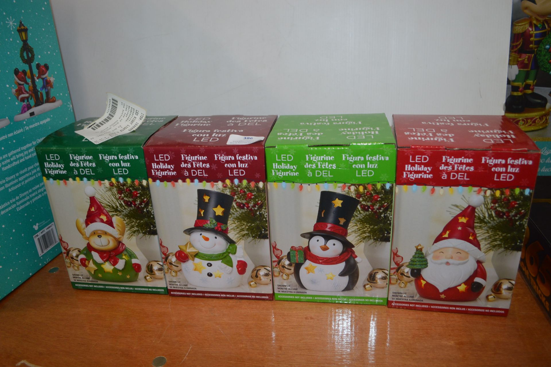 *Four LED Holiday Figurines