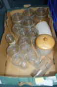 Quantity of Glass Storage Jars and Glasses etc.