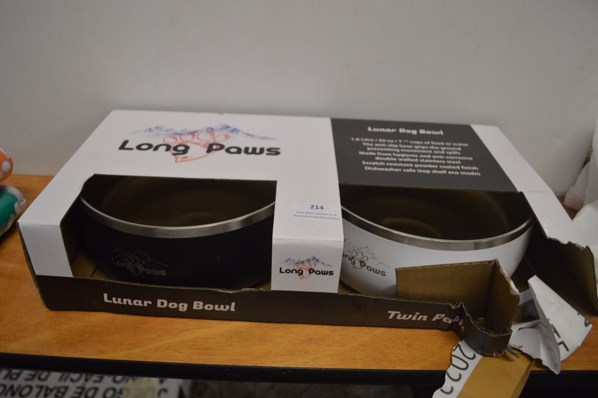 *Long Paws Lunar Dog Bowl Twin Pack