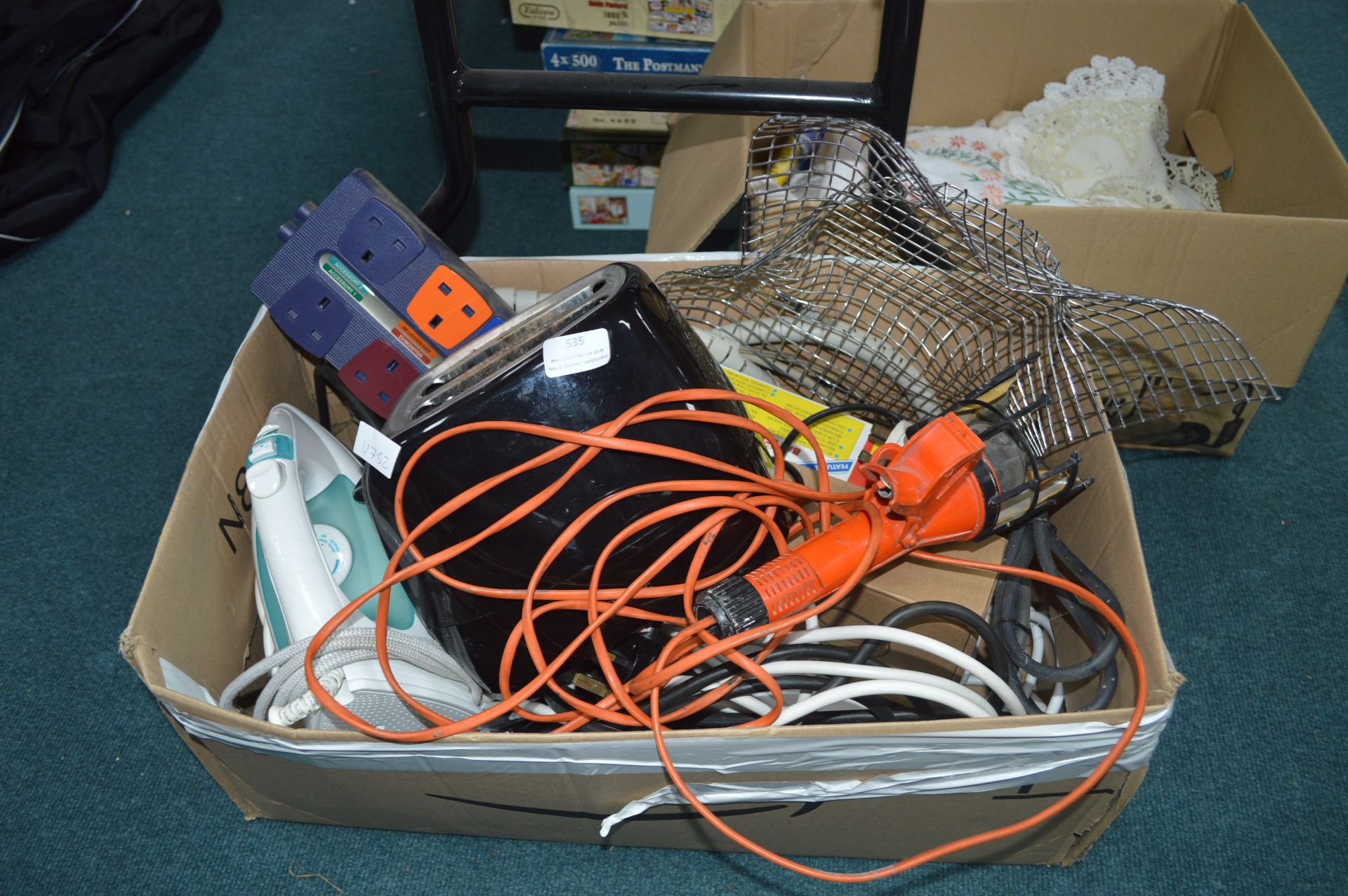 Electrical Items; Toaster, Iron, Splitter, Lamp, e