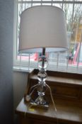 *Large Glass & Chrome Table Lamp