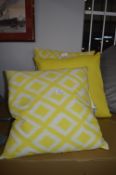 *Three Yellow & White Cushions