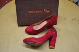 *Red Dragonfly Red High Heel Shoes Size: 5