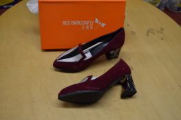 *Red Dragonfly Purple High Heel Shoes Size: 5