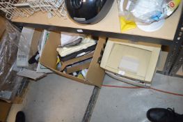 *Shelf of Brother Laser Printer, Brushes and Other