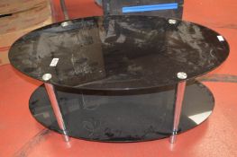 *Black Glass Two Tier Coffee Table