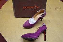 *Red Dragonfly Purple High Heel Shoes Size: 4.5
