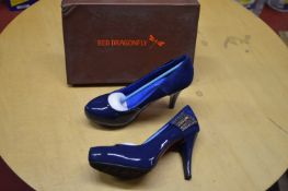 *Red Dragonfly Blue High Heel Shoes Size: 6